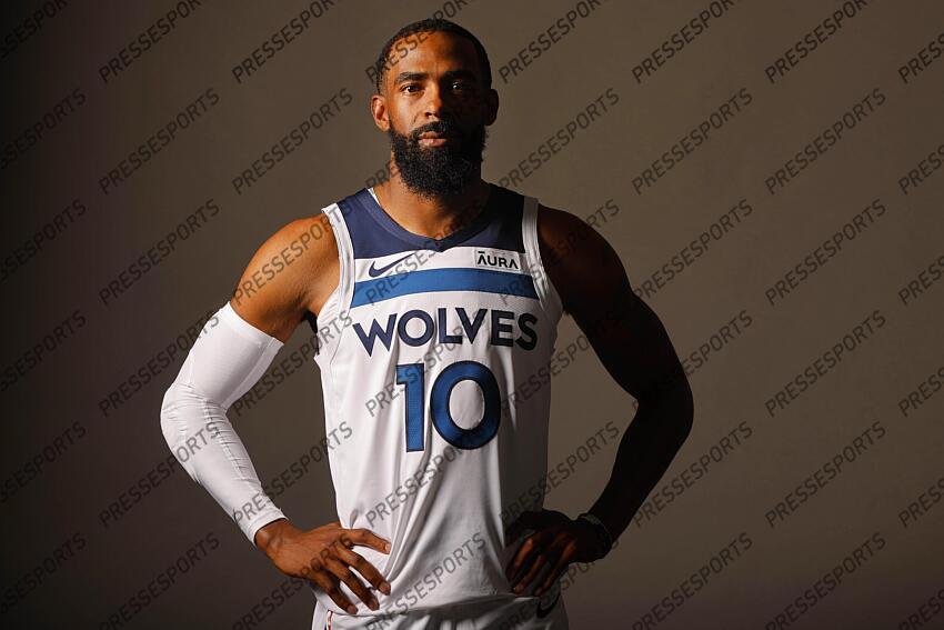 Mike Conley of the Minnesota Timberwolves poses for a portrait on